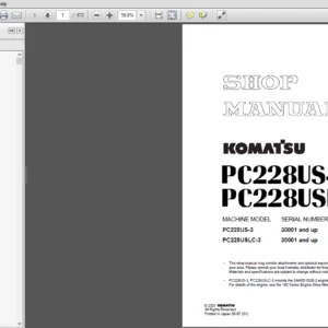 KOMATSU PC228US-3 PC228USLC-3 SERVICE REPAIR MANUAL (SN:30001 & UP) - PDF Download