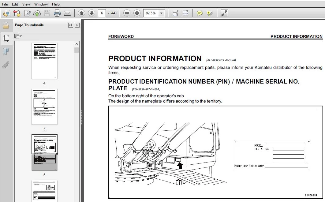 KOMATSU PC240LC-10 HYDRAULIC EXCAVATOR OPERATION & MAINTENANCE MANUAL (SN:90001 and up) KOMATSU PC240LC-10 - PDF DOWNLOAD - Image 4