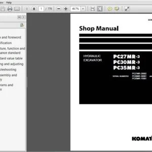 KOMATSU PC27MR-3 PC30MR-3 PC35MR-3 HYDRAULIC EXCAVATOR SERVICE REPAIR MANUAL(SEN04063-07) - PDF DOWNLOAD