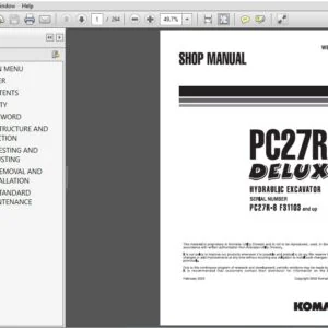 KOMATSU PC27R-8 DELUXE HYDRAULIC EXCAVATOR SERVICE REPAIR MANUAL (SN:F31103 & UP) KOMATSU PC27R-8 - PDF DOWNLOAD