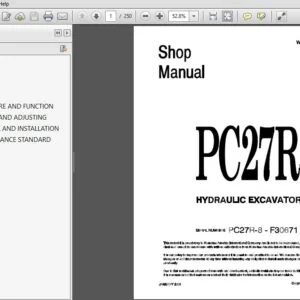 KOMATSU PC27R-8 HYDRAULIC EXCAVATOR SERVICE REPAIR MANUAL (SN:F30671 & UP) - PDF DOWNLOAD