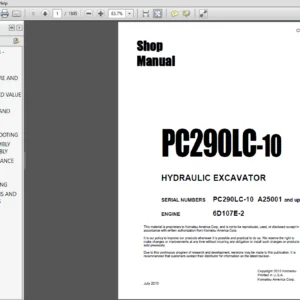KOMATSU PC290LC-10 HYDRAULIC EXCAVATOR SERVICE REPAIR MANUAL - PDF Download