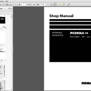 KOMATSU PC290LC-10 HYDRAULIC EXCAVATOR SERVICE REPAIR MANUAL (SN:15001 & UP) - PDF Download