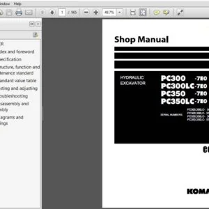 KOMATSU PC300-7E0 PC300LC-7E0 PC350-7E0 PC350LC-7E0 HYDRAULIC EXCAVATOR SERVICE REPAIR MANUAL (SEN03537-03) - PDF DOWNLOAD