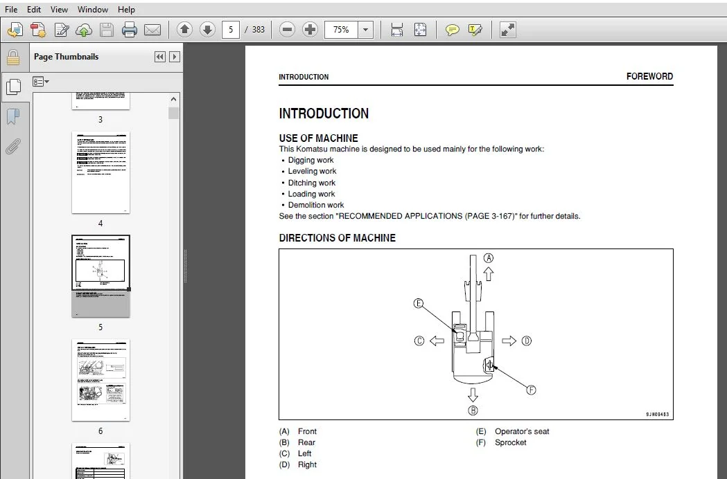 KOMATSU PC300-8 PC300LC-8 PC350-8 PC350LC-8 HYDRAULIC EXCAVATOR OPERATION & MAINTENANCE MANUAL (SN:60001 & UP) - PDF DOWNLOAD - Image 3