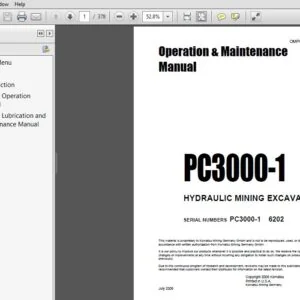 KOMATSU PC3000-1 HYDRAULIC MINING EXCAVATOR Operation & Maintenance Manual (SN:PC3000-1 6202) KOMATSU PC3000-1 - PDF DOWNLOAD