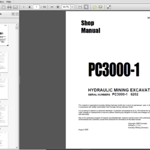 KOMATSU PC3000-1 HYDRAULIC MINING EXCAVATOR SERVICE REPAIR MANUAL  (SN:PC3000-1-6202) - PDF Download