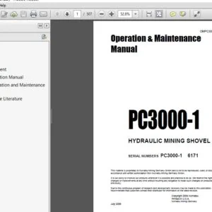 KOMATSU PC3000-1 HYDRAULIC MINING SHOVEL Operation & Maintenance Manual (SN:PC3000-1 6171) KOMATSU PC3000-1 - PDF DOWNLOAD