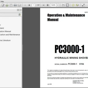KOMATSU PC3000-1 HYDRAULIC MINING SHOVEL Operation & Maintenance Manual (SN:PC3000-1 6194) KOMATSU PC3000-1 - PDF DOWNLOAD
