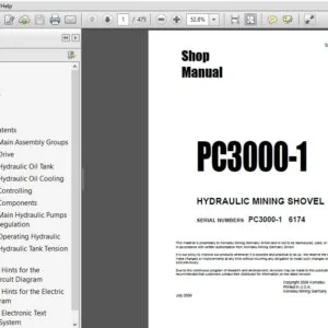 KOMATSU PC3000-1 HYDRAULIC MINING SHOVEL SERVICE REPAIR MANUAL (SN:PC3000-1 6174) KOMATSU PC3000 1 - PDF DOWNLOAD