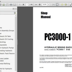 KOMATSU PC3000-1 HYDRAULIC MINING SHOVEL SERVICE REPAIR MANUAL (SN:PC3000-1 6194) KOMATSU PC3000-1 - PDF DOWNLOAD
