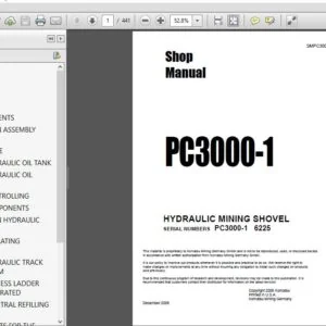KOMATSU PC3000-1 HYDRAULIC MINING SHOVEL SERVICE REPAIR MANUAL (SNPC3000-1 6225) KOMATSU PC3000-1 - PDF DOWNLOAD
