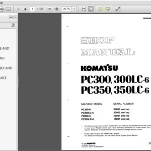 KOMATSU PC300,300LC-6 PC350,350LC-6 SERVICE REPAIR MANUAL (SN:30001 & UP)(SN:10001 & UP) - PDF DOWNLOAD