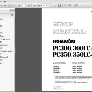 KOMATSU PC300,300LC-6 PC350,350LC-6 SERVICE REPAIR MANUAL (SN:33001 & UP)(SN:12001 & UP) - PDF DOWNLOAD