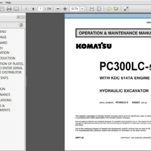 KOMATSU PC300LC-5 WITH KDC 614TA ENGINE HYDRAULIC EXCAVATOR OPERATION & MAINTENANCE MANUAL (SN:A30001 and up) KOMATSU PC300LC-5 - PDF DOWNLOAD