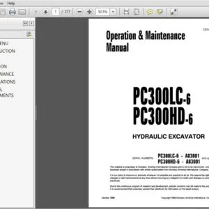 KOMATSU PC300LC-6 PC300HD-6 HYDRAULIC EXCAVATOR OPERATION & MAINTENANCE MANUAL (SN:A83001 & UP) KOMATSU PC300LC-6 PC300HD-6 - PDF DOWNLOAD