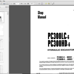 KOMATSU PC300LC-6 PC300HD-6 HYDRAULIC EXCAVATOR SERVICE REPAIR MANUAL (SN A80001 and up) - PDF DOWNLOAD