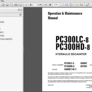 KOMATSU PC300LC-8 PC300HD-8 HYDRAULIC EXCAVATOR Operation & Maintenance Manual (CEAM005902) - PDF DOWNLOAD