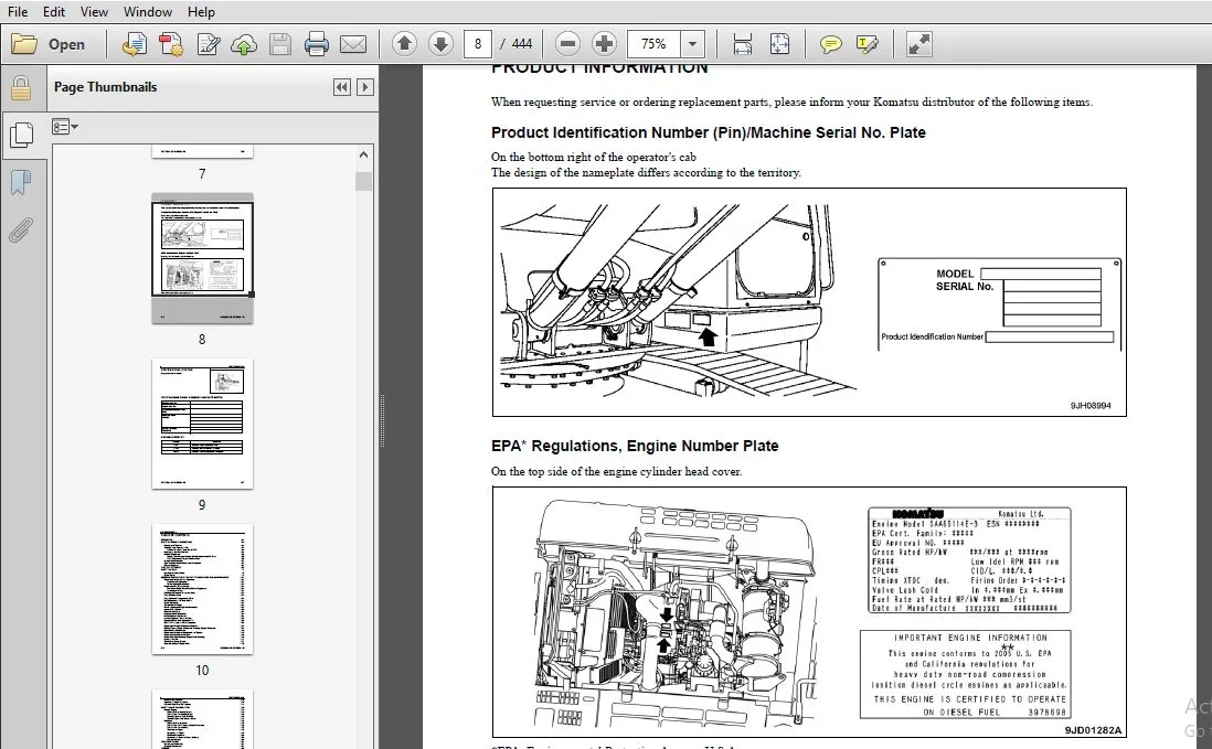 KOMATSU PC360LC-10 PC390LC-10 HYDRAULIC EXCAVATOR Operation & Maintenance Manual (CEAM025404) KOMATSU PC360LC-10 PC390LC-10 - pdf download - Image 3
