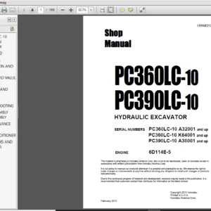 KOMATSU PC360LC-10 PC390LC-10 HYDRAULIC EXCAVATOR SERVICE REPAIR MANUAL - Pdf download