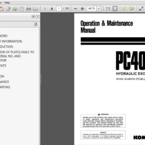 KOMATSU PC40-7 HYDRAULIC EXCAVATOR OPERATION & MAINTENANCE MANUAL (SN:24995 & UP) KOMATSU PC40 7 - PDF DOWNLOAD