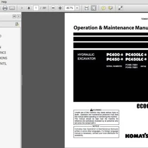 KOMATSU PC400-8 PC400LC-8 PC450-8 PC450LC-8 HYDRAULIC EXCAVATOR OPERATION & MAINTENANCE MANUAL (SN:70001 & UP) - PDF DOWNLOAD
