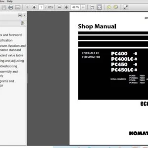 KOMATSU PC400-8 PC400LC-8 PC450-8 PC450LC-8 HYDRAULIC EXCAVATOR SERVICE REPAIR MANUAL - PDF Download