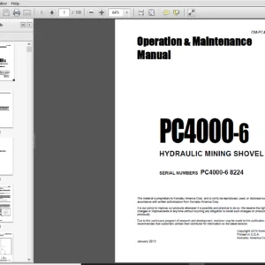 KOMATSU PC4000-6 HYDRAULIC MINING SHOVEL Operation & Maintenance Manual  (SN:PC4000-6-822) - PDF Download