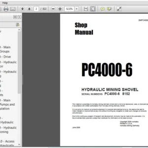 KOMATSU PC4000-6 HYDRAULIC MINING SHOVEL SERVICE REPAIR MANUAL (SN:8152) KOMATSU PC4000 6 - PDF DOWNLOAD