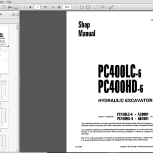 KOMATSU PC400LC-6 PC400HD-6 HYDRAULIC EXCAVATOR SERVICE REPAIR MANUAL (A80001 and up) - PDF Download