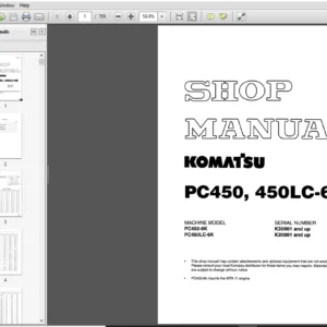 KOMATSU PC450,450LC-6K SERVICE REPAIR MANUAL (SN: K30001 & UP ) - PDF Download