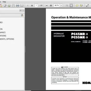 KOMATSU PC45MR-3 PC55MR-3 HYDRAULIC EXCAVATOR OPERATION & MAINTENANCE MANUAL (TEN00508-01) - PDF DOWNLOAD