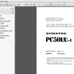 KOMATSU PC50UU-1 SERVICE REPAIR MANUAL (SN:1001 & UP) KOMATSU PC50UU 1 - PDF DOWNLOAD