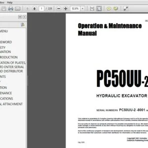 KOMATSU PC50UU-2 HYDRAULIC EXCAVATOR Operation & Maintenance Manual (SN:8001 & UP) KOMATSU PC50UU 2 - PDF DOWNLOAD