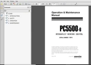 KOMATSU PC5500-6 HYDRAULIC MINING SHOVEL OPERATION & MAINTENANCE MANUAL (SN:15016) KOMATSU PC5500-6 - PDF DOWNLOAD