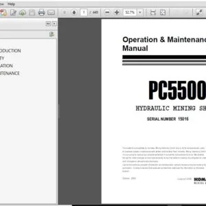 KOMATSU PC5500-6 HYDRAULIC MINING SHOVEL OPERATION & MAINTENANCE MANUAL (SN:15016) KOMATSU PC5500-6 - PDF DOWNLOAD