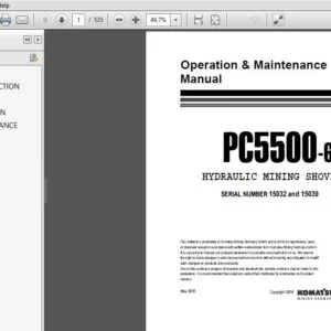 KOMATSU PC5500-6 HYDRAULIC MINING  SHOVEL OPERATION & MAINTENANCE MANUAL (SN:15032 & 15039) KOMATSU PC5500 6 - PDF DOWNLOAD