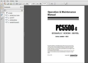KOMATSU PC5500-6 HYDRAULIC MINING SHOVEL OPERATION & MAINTENANCE MANUAL (SN:15033) KOMATSU PC5500 6 - PDF DOWNLOAD