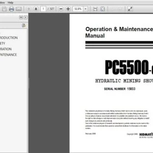 KOMATSU PC5500-6 HYDRAULIC MINING SHOVEL OPERATION & MAINTENANCE MANUAL (SN:15033) KOMATSU PC5500 6 - PDF DOWNLOAD