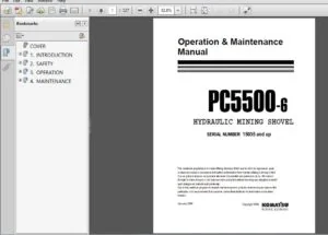 KOMATSU PC5500-6 HYDRAULIC MINING SHOVEL OPERATION & MAINTENANCE MANUAL (SN:15035 & UP) KOMATSU PC5500 6 - PDF DOWNLOAD
