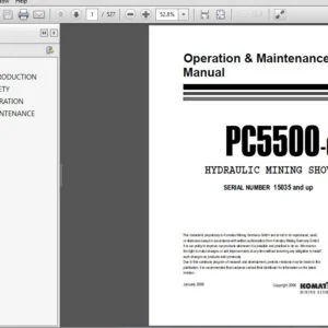 KOMATSU PC5500-6 HYDRAULIC MINING SHOVEL OPERATION & MAINTENANCE MANUAL (SN:15035 & UP) KOMATSU PC5500 6 - PDF DOWNLOAD