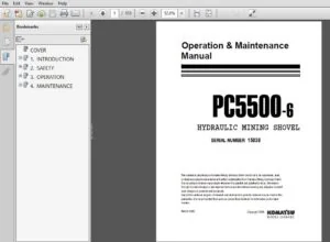 KOMATSU PC5500-6 HYDRAULIC MINING SHOVEL OPERATION & MAINTENANCE MANUAL (SN:15038) KOMATSU PC5500 6 - PDF DOWNLOAD