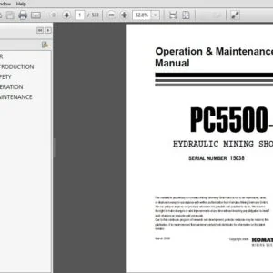 KOMATSU PC5500-6 HYDRAULIC MINING SHOVEL OPERATION & MAINTENANCE MANUAL (SN:15038) KOMATSU PC5500 6 - PDF DOWNLOAD