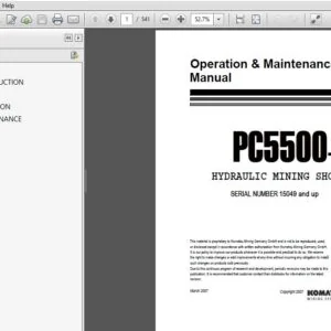 KOMATSU PC5500-6 HYDRAULIC MINING SHOVEL OPERATION & MAINTENANCE MANUAL (SN:15049 & UP) KOMATSU PC5500-6 - PDF DOWNLOAD