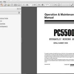 KOMATSU PC5500-6 HYDRAULIC MINING SHOVEL OPERATION & MAINTENANCE MANUAL (SN:15050) KOMATSU PC5500-6