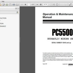 KOMATSU PC5500-6 HYDRAULIC MINING SHOVEL Operation & Maintenance Manual (SN:15045 and up) KOMATSU PC5500-6 - PDF DOWNLOAD