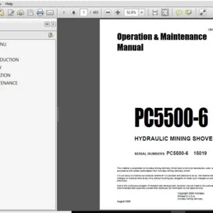 KOMATSU PC5500-6 HYDRAULIC MINING SHOVEL Operation & Maintenance Manual (SN:PC5500-6 15019) KOMATSU PC5500-6 - PDF DOWNLOAD
