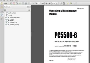 KOMATSU PC5500-6 HYDRAULIC MINING SHOVEL Operation & Maintenance Manual (SN:PC5500-6 15022) - PDF DOWNLOAD
