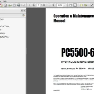KOMATSU PC5500-6 HYDRAULIC MINING SHOVEL Operation & Maintenance Manual (SN:PC5500-6 15022) - PDF DOWNLOAD