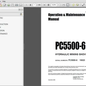 KOMATSU PC5500-6 HYDRAULIC MINING SHOVEL Operation & Maintenance Manual (SN:PC5500-6 15023) - PDF DOWNLOAD